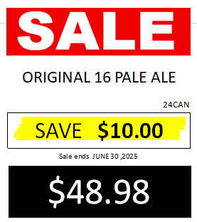 JUN O16 Original 16 Canadian Pale Ale